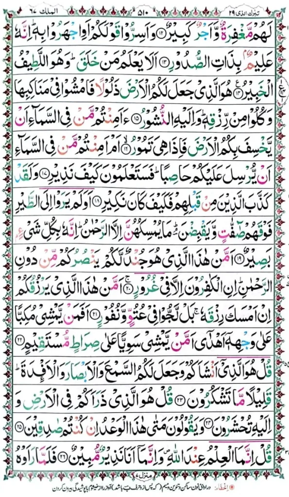 Surah Mulk arabic text